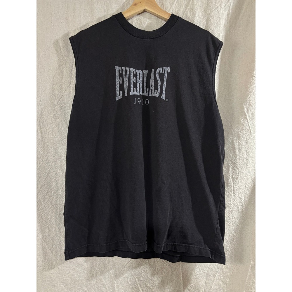 Everlast Vintage 90s Muscle Shirt Mens Large Black Silver 1910 Graphic Tank Top